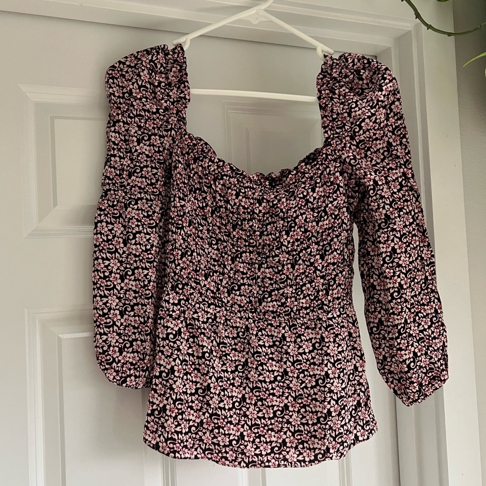 Floral peasant top